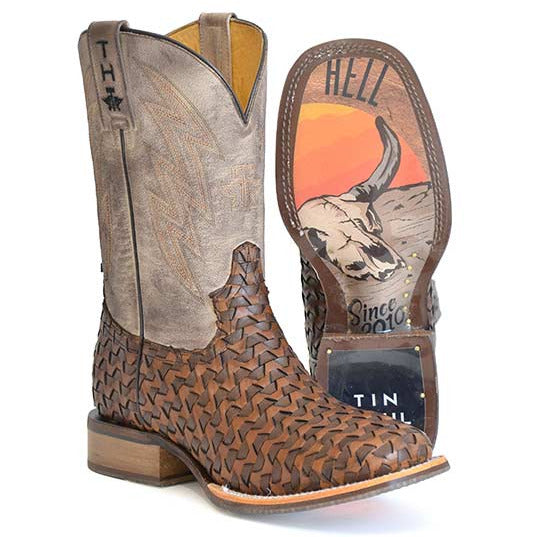 Tan Ripples Western Cowboy Boots
