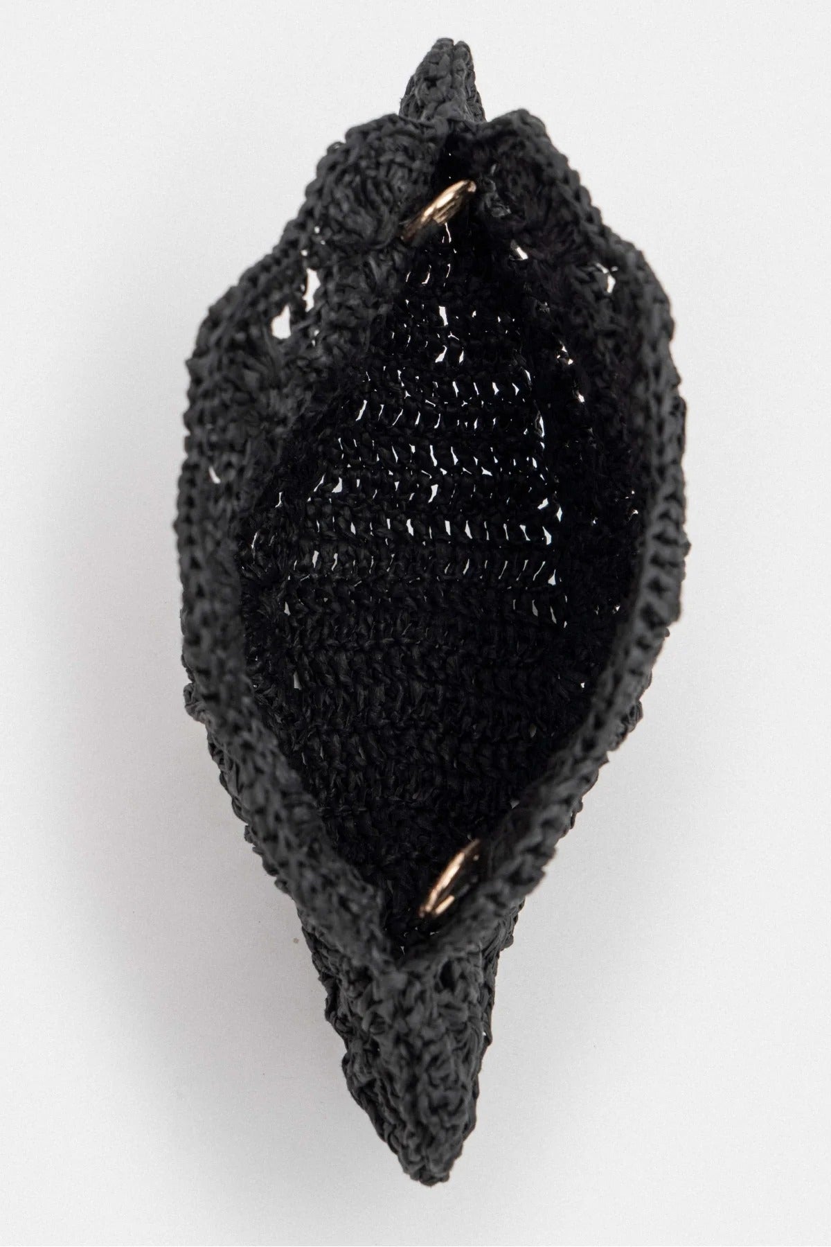 Black Knitted Chain Shoulder Strap Detail Women's Bag