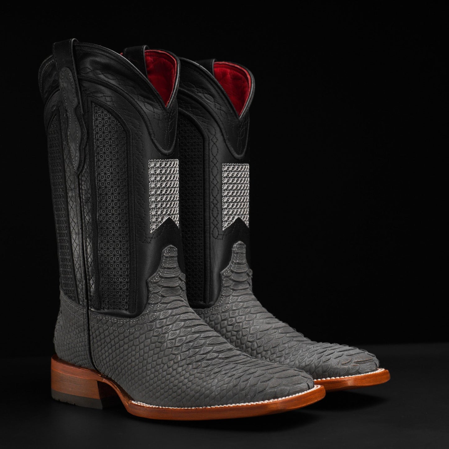 Matte Python Boots – Square Toe
