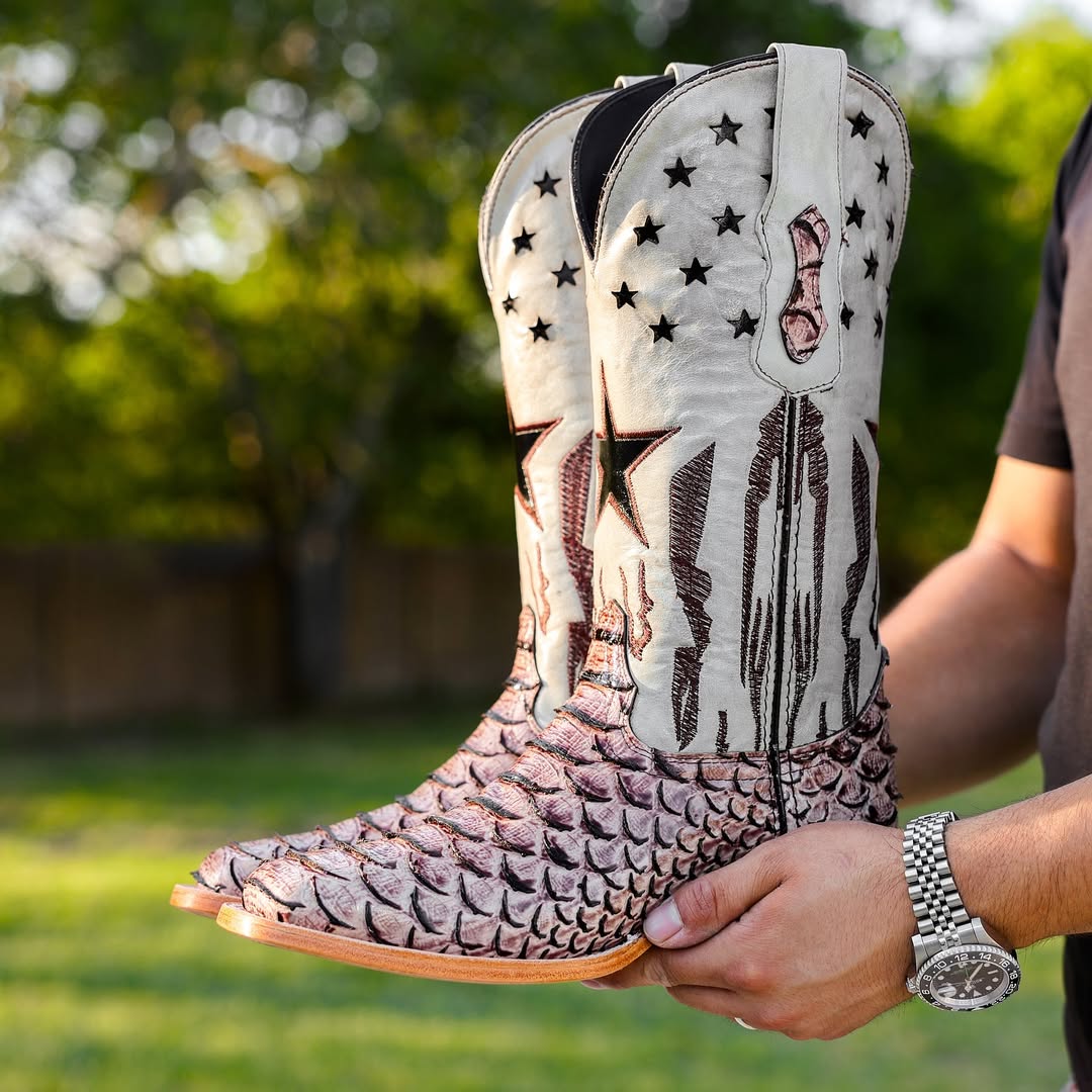 Orix Python Leather Boots - Square Toe
