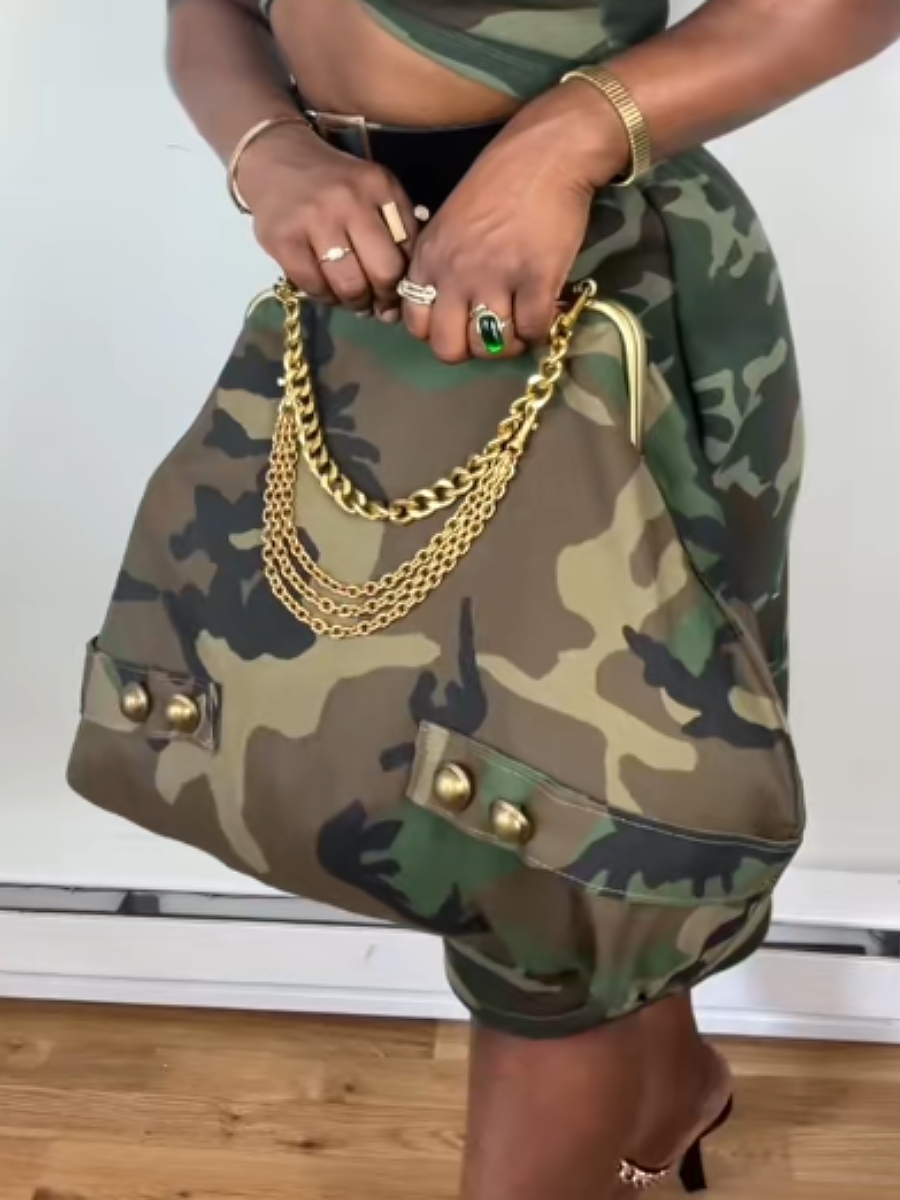 Camo Clutch-(With Chain)
