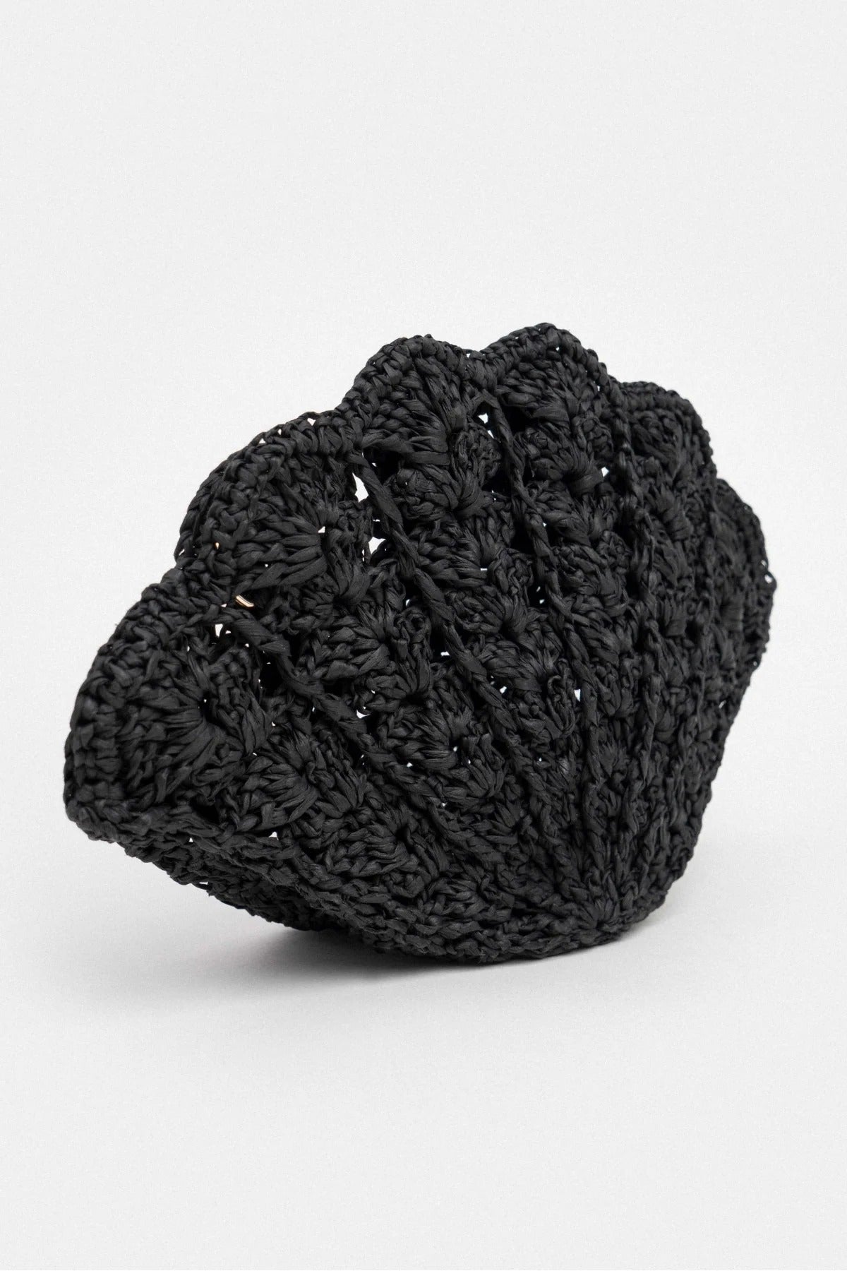 Black Knitted Chain Shoulder Strap Detail Women's Bag
