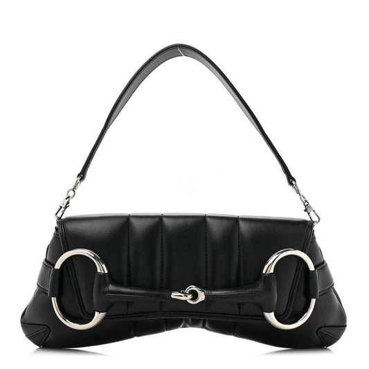 Black Horsebit Chain Shoulder Bag